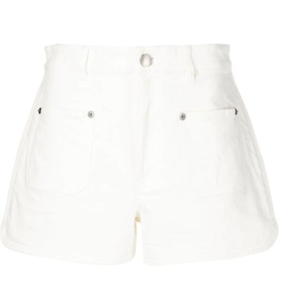 Tanya Taylor Blake White High Waisted denim Shorts NWT 12 - Picture 3 of 9
